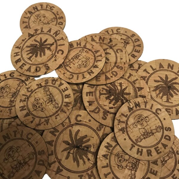 Custom printed round fabric labels